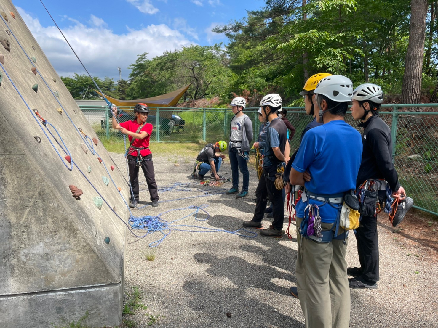 22 6 12 ロープワーク講習 In大町人工壁 松本マウンテンフィールド